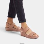 Women LULU Adjustable Leather Sandals Fitflop 882F56 Beige - Image 2