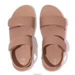 Women LULU Adjustable Leather Sandals Fitflop 882F56 Beige - Image 3