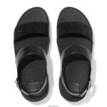 Women LULU Crystal Back-Strap Sandals Fitflop 882F72 All Black - Image 3