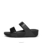 Women LULU Crystal Slides Fitflop 882F199 All Black