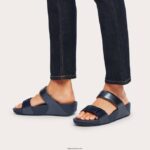Women LULU Crystal Slides Fitflop 882F200 Midnight Navy - Image 2