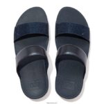 Women LULU Crystal Slides Fitflop 882F200 Midnight Navy - Image 3