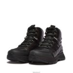 Women NEO-D-HYKER Leather-Mix Walking Boots Fitflop 882F299 All Black - Image 4