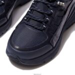 Women NEO-D-HYKER Leather-Mix Walking Trainers Fitflop 882F259 All Navy - Image 4