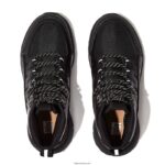 Women NEO-D-HYKER Leather-Mix Walking Trainers Fitflop 882F260 All Black - Image 3