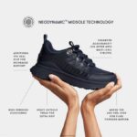 Women NEO-D-HYKER Leather-Mix Walking Trainers Fitflop 882F260 All Black - Image 5