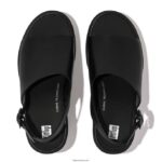 Women PILAR Leather Platform Sandals Fitflop 882F58 All Black - Image 3