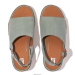 Women PILAR Suede Back-Strap Platform Sandals Fitflop 882F60 Cool Blue - Image 4