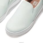 Women RALLY Canvas Slip-On Skate Trainers Fitflop 882F265 Seafoam Blue - Image 4