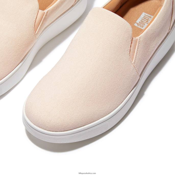 Women RALLY Canvas Slip-On Skate Trainers Fitflop 882F266 Rose Foam - Image 4
