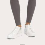 Women RALLY Leather High-Top Trainers Fitflop 882F280 Urban White - Image 2