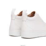 Women RALLY Leather High-Top Trainers Fitflop 882F280 Urban White - Image 4
