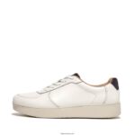 Women RALLY Leather Panel Trainers Fitflop 882F238 White/Navy
