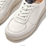 Women RALLY Leather Panel Trainers Fitflop 882F238 White/Navy - Image 3
