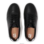 Women RALLY Leather Panel Trainers Fitflop 882F239 Black - Image 4