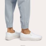 Women RALLY Leather Slip-On Skate Trainers Fitflop 882F282 Urban White - Image 2