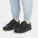 Women RALLY Leather Strap Trainers Fitflop 882F264 All Black - Image 2