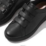 Women RALLY Leather Strap Trainers Fitflop 882F264 All Black - Image 3