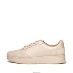 Women RALLY Leather/Suede Panel Trainers Fitflop 882F220 Stone Beige