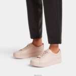 Women RALLY Leather Trainers Fitflop 882F244 Rose Foam - Image 2