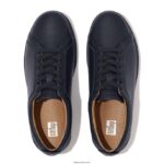 Women RALLY Leather Trainers Fitflop 882F245 All Navy - Image 4