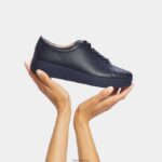 Women RALLY Leather Trainers Fitflop 882F245 All Navy - Image 5