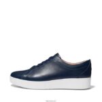 Women RALLY Leather Trainers Fitflop 882F246 Midnight Navy