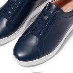 Women RALLY Leather Trainers Fitflop 882F246 Midnight Navy - Image 3