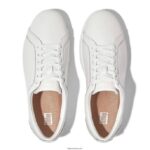 Women RALLY Leather Trainers Fitflop 882F247 Urban White - Image 4