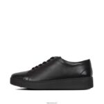Women RALLY Leather Trainers Fitflop 882F248 All Black