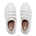 Women RALLY Strap Leather Trainers Fitflop 882F263 Urban White - Image 4