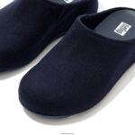 Women SHUV Cushy Felt Clog Slippers Fitflop 882F320 Midnight Navy - Image 3