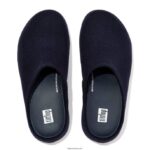 Women SHUV Cushy Felt Clog Slippers Fitflop 882F320 Midnight Navy - Image 4
