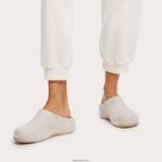 Women SHUV Cushy Felt Clog Slippers Fitflop 882F321 Ivory - Image 2