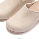Women SHUV Cushy Felt Clog Slippers Fitflop 882F321 Ivory - Image 3