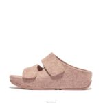 Women SHUV E01 Adjustable Two-Bar Felt Slides Fitflop 882F97 Beige
