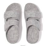 Women SHUV E01 Adjustable Two-Bar Felt Slides Fitflop 882F98 Tiptoe Grey - Image 3