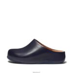 Women SHUV Leather Clogs Fitflop 882F331 Midnight Navy