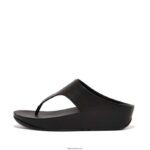 Women SHUV Leather Toe-Post Sandals Fitflop 882F148 All Black