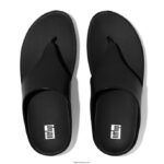 Women SHUV Leather Toe-Post Sandals Fitflop 882F148 All Black - Image 4