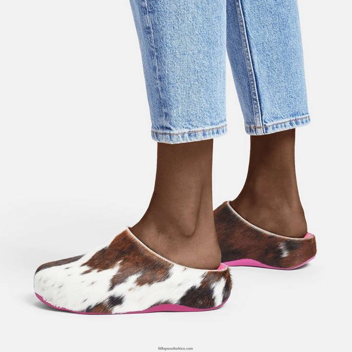 Women SHUV X YINKA ILORI Leather Clogs Fitflop 882F345 Brown Mix - Image 2