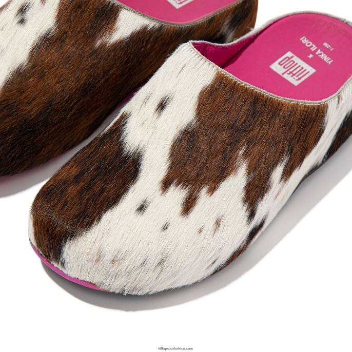 Women SHUV X YINKA ILORI Leather Clogs Fitflop 882F345 Brown Mix - Image 3