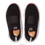 Women VITAMIN FF E01 Knit Elastic Sports Trainers Fitflop 882F235 Black Mix - Image 3