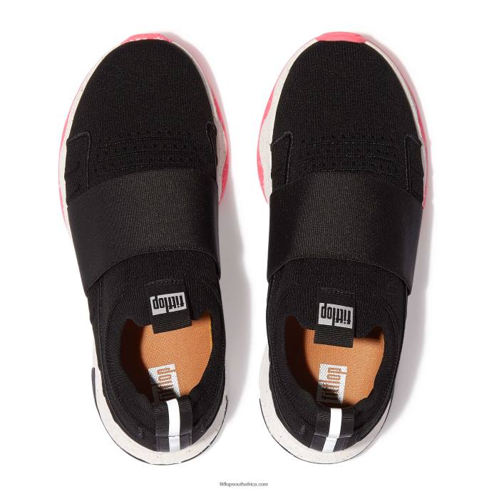 Women VITAMIN FF E01 Knit Elastic Sports Trainers Fitflop 882F235 Black Mix - Image 3
