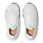 Women VITAMIN FF E01 Knit Elastic Sports Trainers Fitflop 882F236 Seafoam Blue - Image 3
