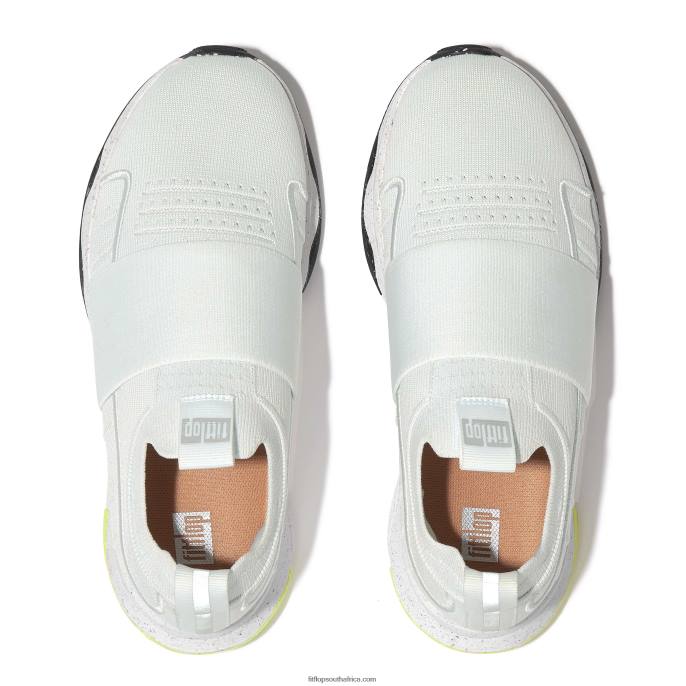 Women VITAMIN FF E01 Knit Elastic Sports Trainers Fitflop 882F236 Seafoam Blue - Image 3