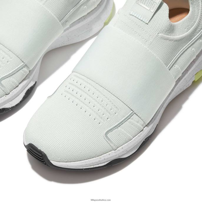 Women VITAMIN FF E01 Knit Elastic Sports Trainers Fitflop 882F236 Seafoam Blue - Image 4