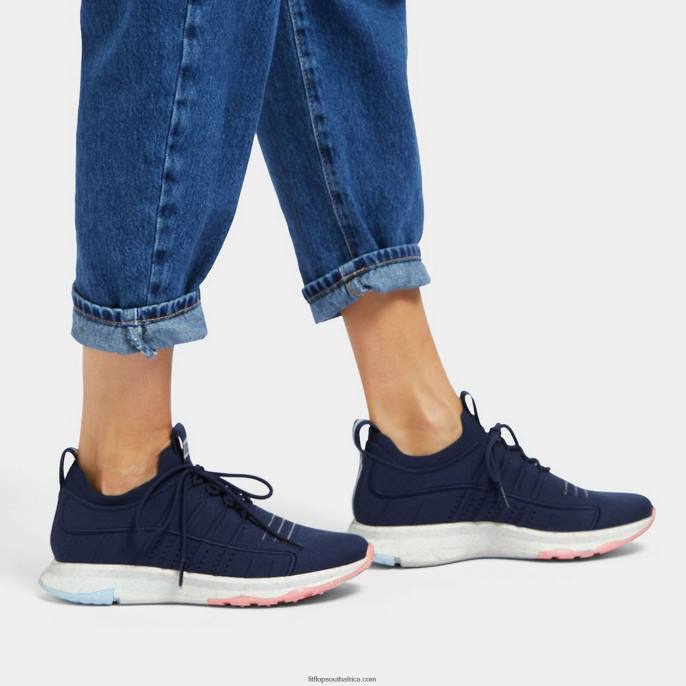 Women VITAMIN FF E01 Knit Sports Trainers Fitflop 882F267 Midnight Navy - Image 2