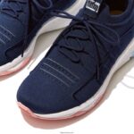 Women VITAMIN FF E01 Knit Sports Trainers Fitflop 882F267 Midnight Navy - Image 3
