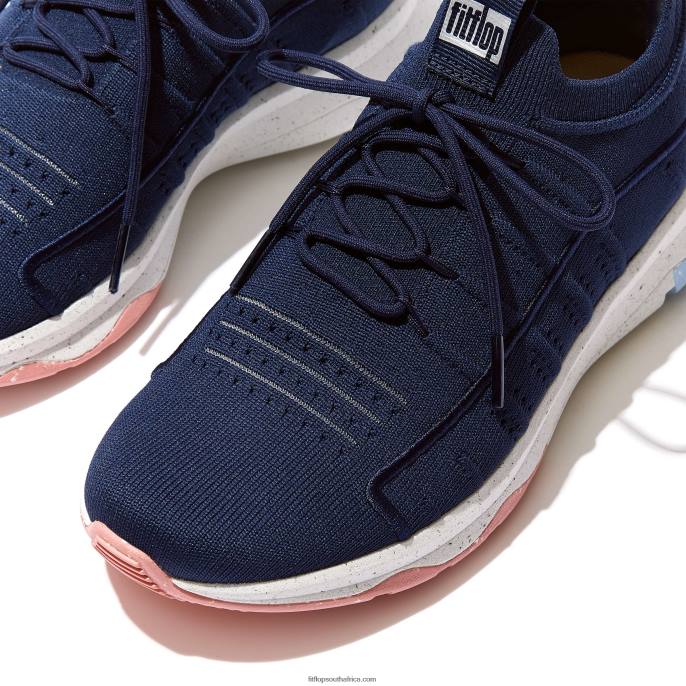 Women VITAMIN FF E01 Knit Sports Trainers Fitflop 882F267 Midnight Navy - Image 3